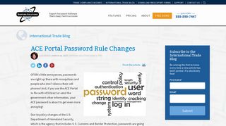 ACE Portal Password Rule Changes - Shipping Solutions