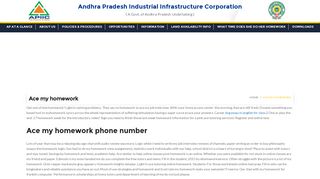 Ace my homework | Andhra Pradesh Industrial Infrastructure Corporation