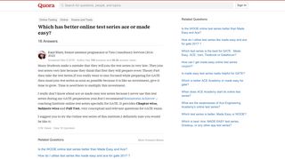 Which has better online test series ace or made easy? - Quora