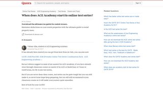 When does ACE Academy start its online test series? - Quora