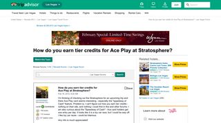 How do you earn tier credits for Ace Play at Stratosphere? - Las ...