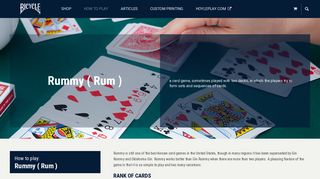 Rummy (Rum)– Card Game Rules | Bicycle Playing Cards