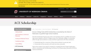 ACE Scholarship | Dual Enrollment | University of Nebraska Omaha
