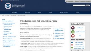 Introduction to an ACE Secure Data Portal Account | U.S. Customs and ...