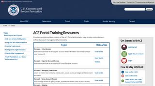 ACE Portal Training Resources | U.S. Customs and Border Protection