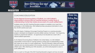 ACE Coaching Certification - Register USA Softball