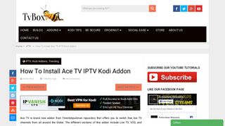 How To Install Ace TV IPTV Kodi Addon - TvBoxBee