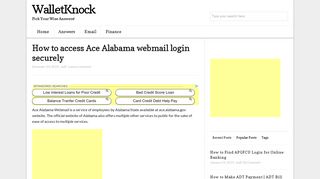 How to access Ace.alabama.gov webmail login securely - WalletKnock