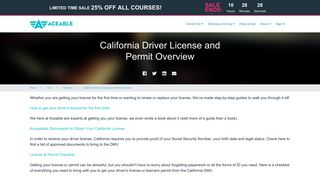 California Driver License and Permit Overview - Aceable