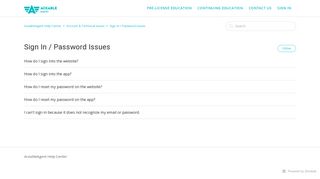 Sign In / Password Issues – AceableAgent Help Center