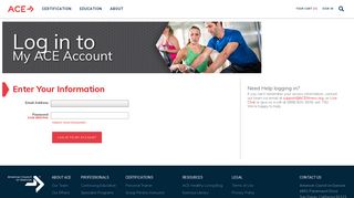 Login to a My ACE Account - ACE Fitness