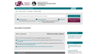 Acenden Limited - Financial Conduct Authority