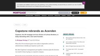 Capstone rebrands as Acenden - Mortgage Strategy