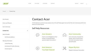 Contact Acer | Quick Response for Tech and Customer Service