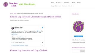 Kinders Log Into Acer Chromebooks 2nd Day of School - Teacher Tech