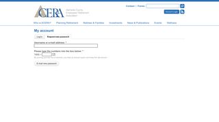 Request new password - acera