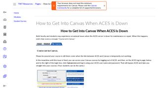 How to Get Into Canvas When ACES is Down: Teaching with ...