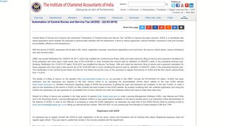 Automation of Central Excise and Service Tax (ACES) - ICAI - The ...