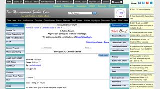aces.gov.in, Central Excise - Tax Management India .com
