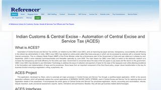 Referencer | Customs Central Excise Service Tax | ACES Automation ...