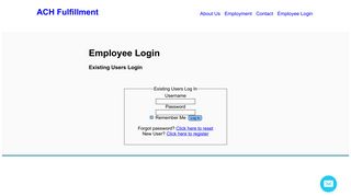 Employee Login - ACH Fulfillment