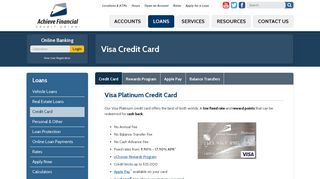 Achieve Financial Credit Union - Credit Card