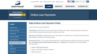 Achieve Financial Credit Union - Online Loan Payments