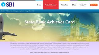 State Bank Achiever Card - Customer Portal - OnlineSBI