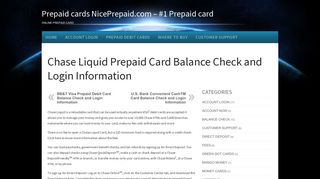 Chase Liquid Prepaid Card Balance Check and Login Information ...