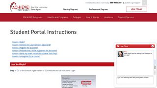 Student Portal Instructions - Achieve Test Prep