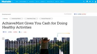 AchieveMint Gives You Cash for Doing Healthy Activities - Mashable