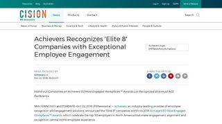 Achievers Recognizes 'Elite 8' Companies with Exceptional Employee ...
