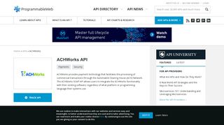 ACHWorks API | ProgrammableWeb