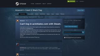 Can't log in acinitiates.com with Steam. :: Assassin's Creed IV Black ...