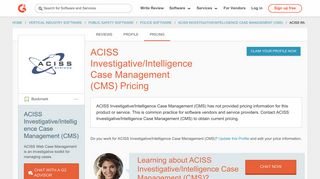ACISS Investigative/Intelligence Case Management (CMS) Pricing ...