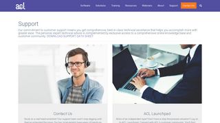 Customer Support Page | ACL Software | ACL Launchpad
