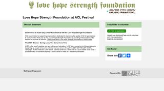 MyVolunteerPage - Love Hope Strength Foundation at ACL Festival