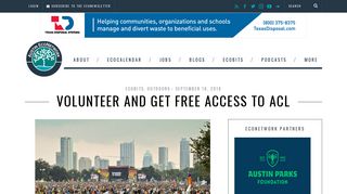 Volunteer And Get Free Access To ACL - Austin EcoNetwork