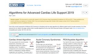 Algorithms for Advanced Cardiac Life Support 2019 - ACLS.net