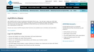 myACM At a Glance - Association for Computing Machinery