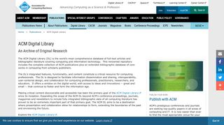 ACM Digital Library - Association for Computing Machinery