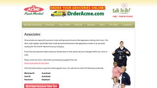 Associates - Acme Fresh Market