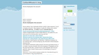 Acme employees mio account - CuthbertWheaton's blog - Typepad