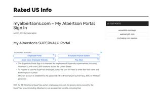 myalbertsons.com - My Albertson Portal Sign In - Rated US Info