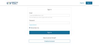 Sign in or Register | Acme Portal