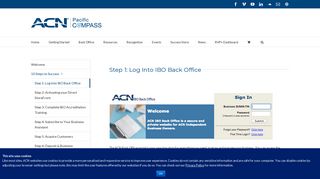 Step 1: Log Into IBO Back Office – ACN Pacific Compass