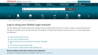 Log in using your Global Login account - Aconex Support Central