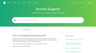 Can I Link My Business Account? | Acorns