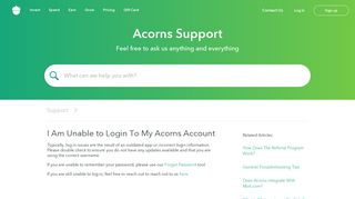 I Am Unable to Login To My Acorns Account | Acorns