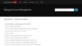 Billing & Account Management : Acorn TV Help Center
